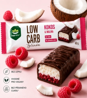 LOW CARB TYČINKA KOKOS A MALINA